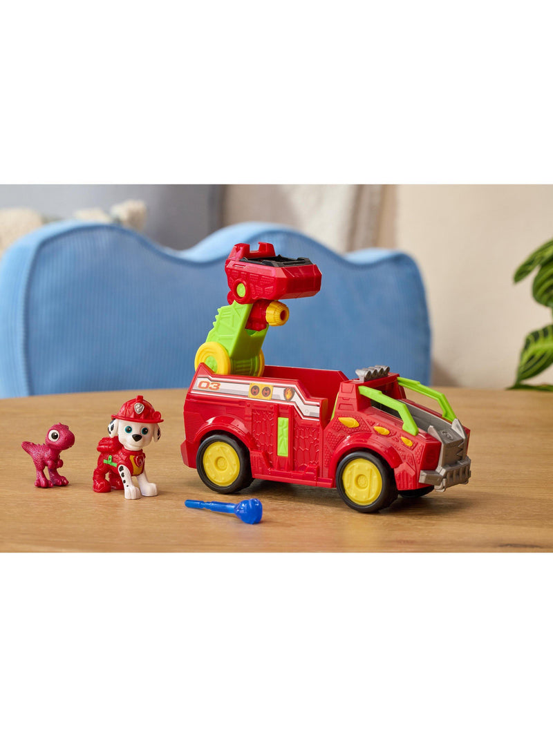 Paw Patrol Dino Rescue Firetruck toy with Marshall figure, imported from the UK