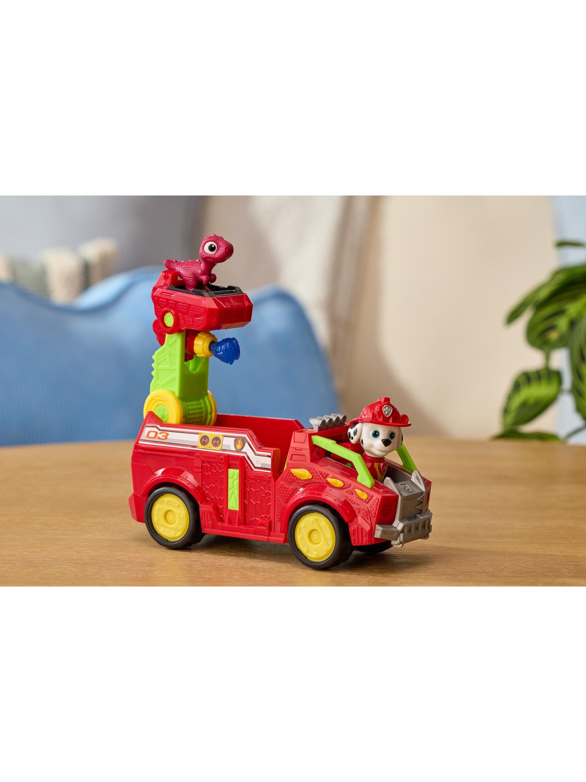 Paw Patrol Dino Rescue Firetruck toy with Marshall figure, imported from the UK