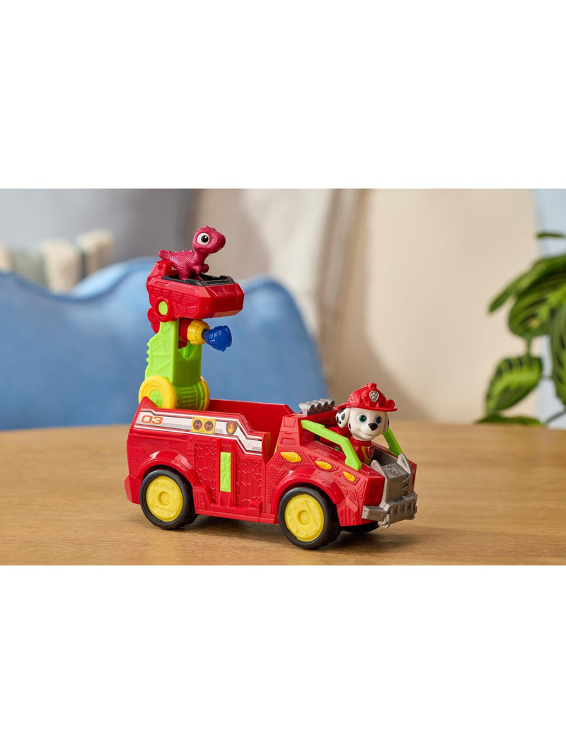 Paw Patrol Dino Rescue Firetruck toy with Marshall figure, imported from the UK