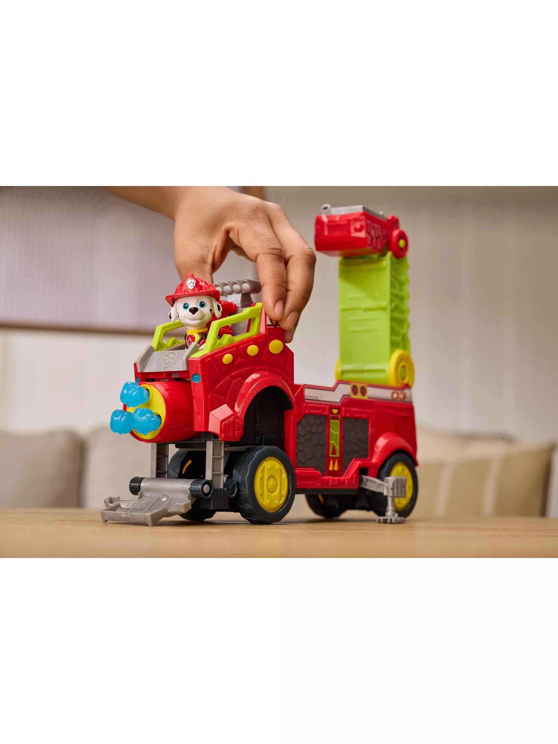 Paw Patrol Dino Rescue firetruck with Marshall figure (British brand)