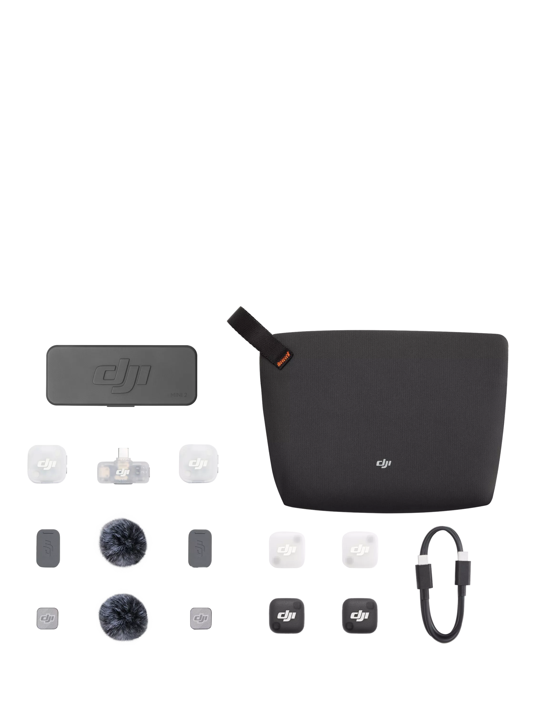 DJI Mic Mini 2 wireless microphone with two transmitters and mobile receiver, imported from the UK