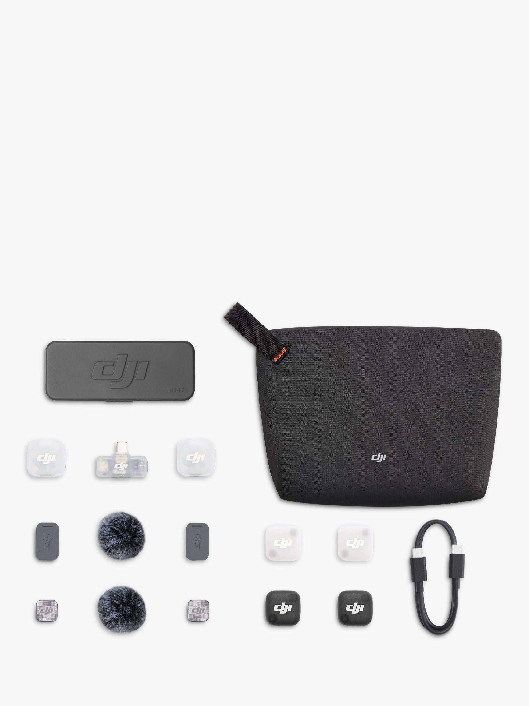 DJI Mic Mini 2 wireless microphone with two transmitters and mobile receiver, imported from the UK