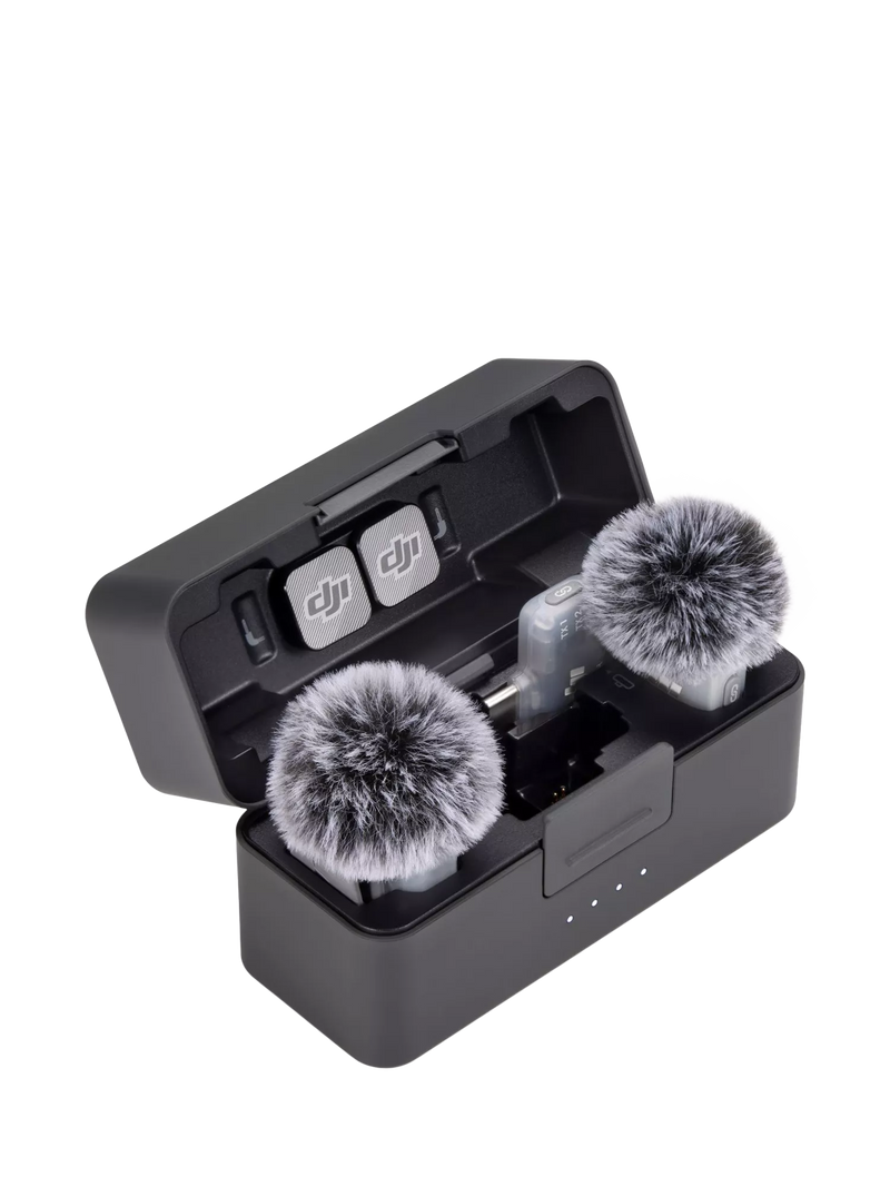 DJI Mic Mini 2 wireless microphone with two transmitters and mobile receiver, imported from the UK