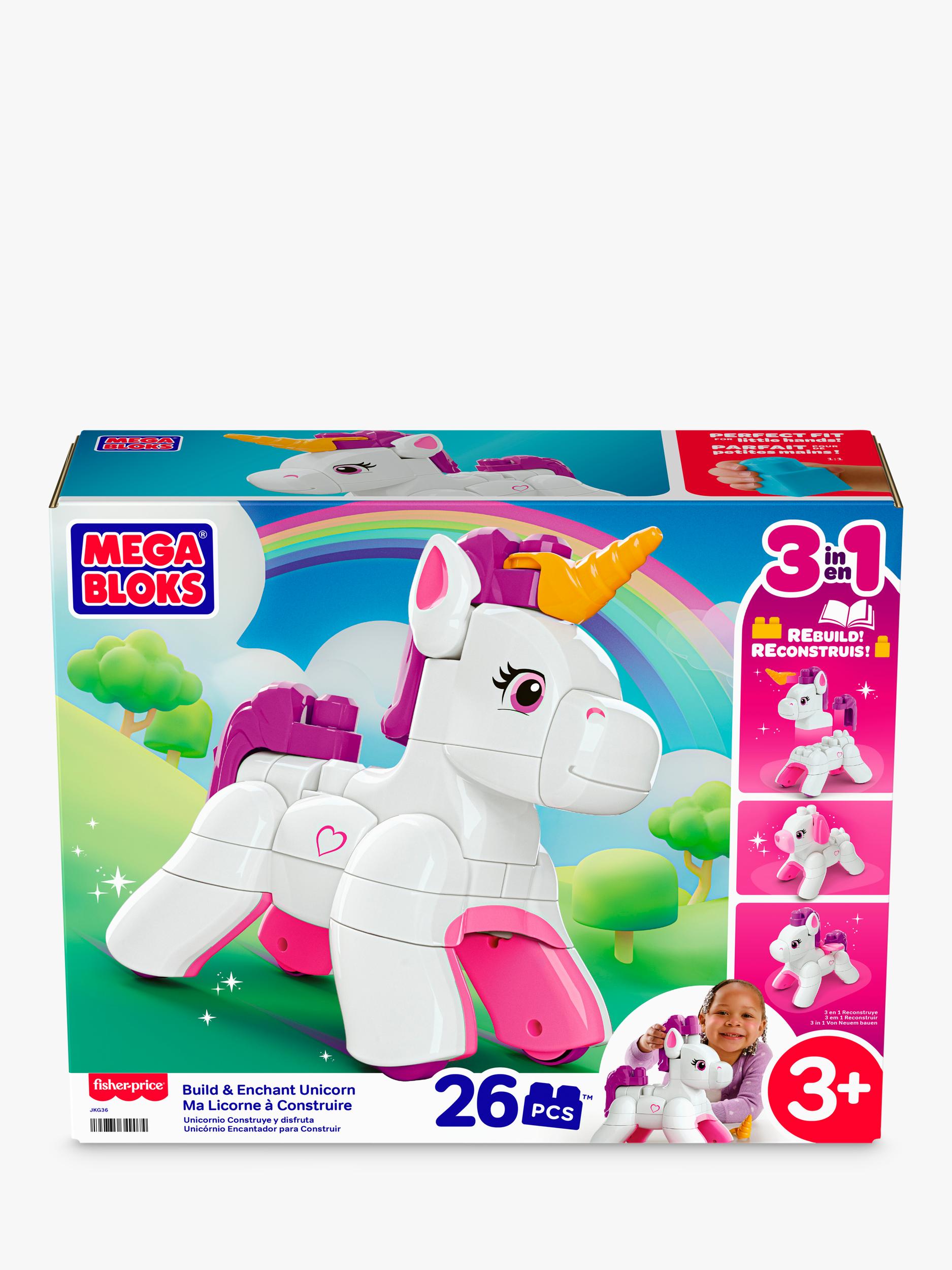 Mega Bloks Build & Enchant Unicorn 3-in-1 construction set 26 pieces (British brand)