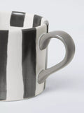 John Lewis hand painted stripe stoneware mug 350ml grey - British product