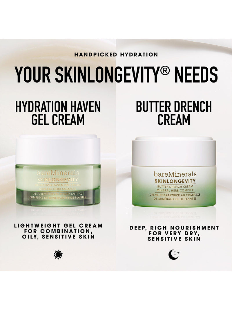 bareMinerals Skinlongevity Hydration Haven gel cream 50g, imported from the UK