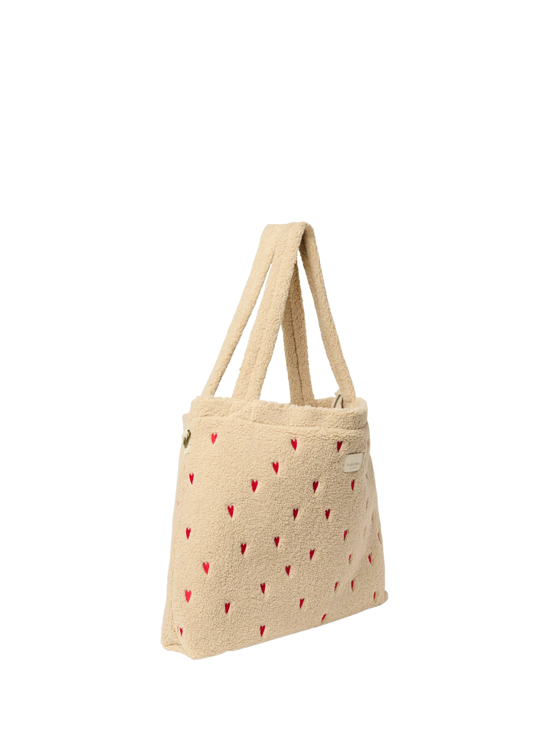 Studio Noos Hearts Boucle changing bag ecru, imported from the UK