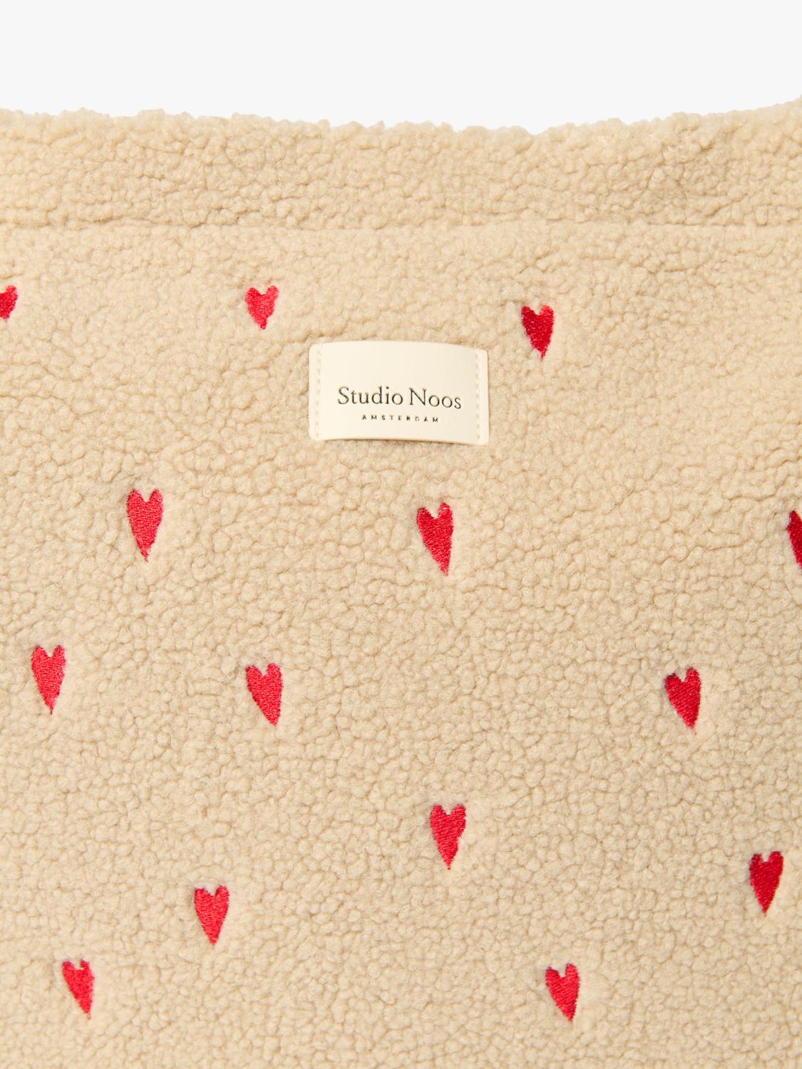 Studio Noos Hearts Boucle changing bag ecru, imported from the UK