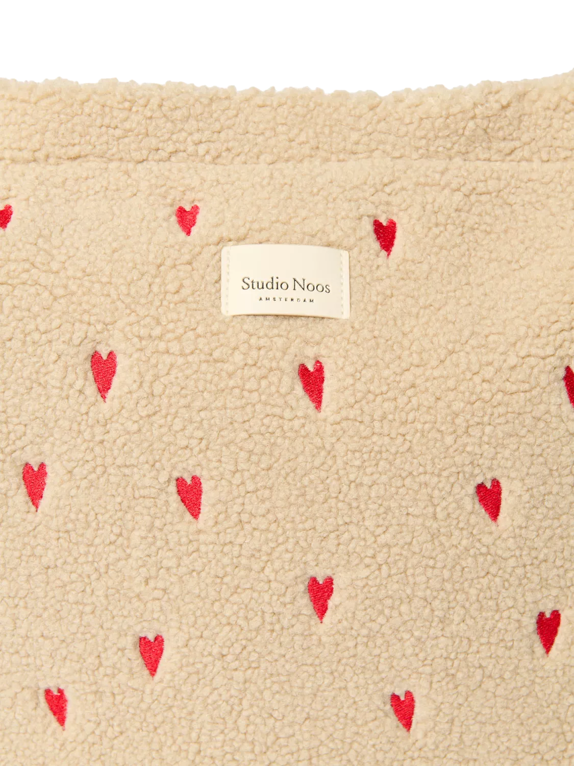 Studio Noos Hearts Boucle changing bag ecru, imported from the UK