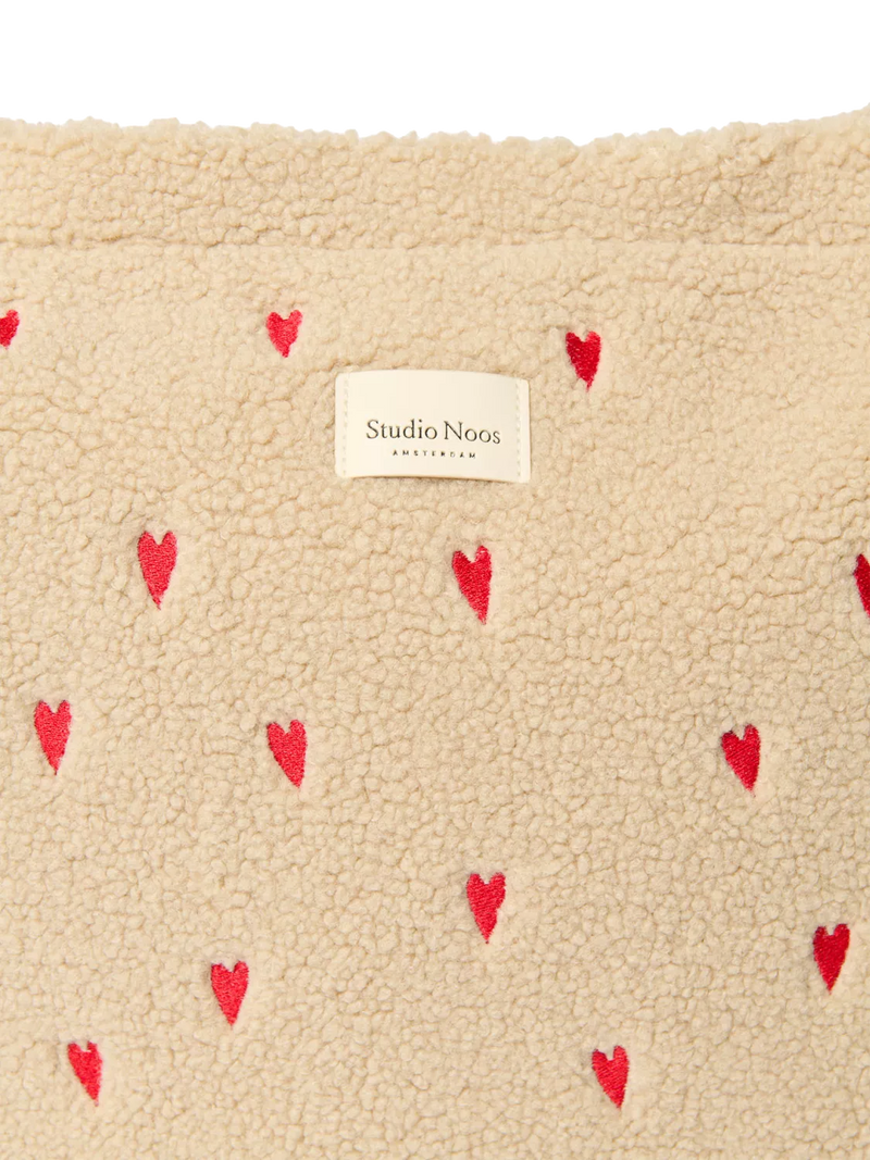 Studio Noos Hearts Boucle changing bag ecru, imported from the UK