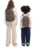 Studio Noos brown hearts boucle mini backpack, imported from the UK