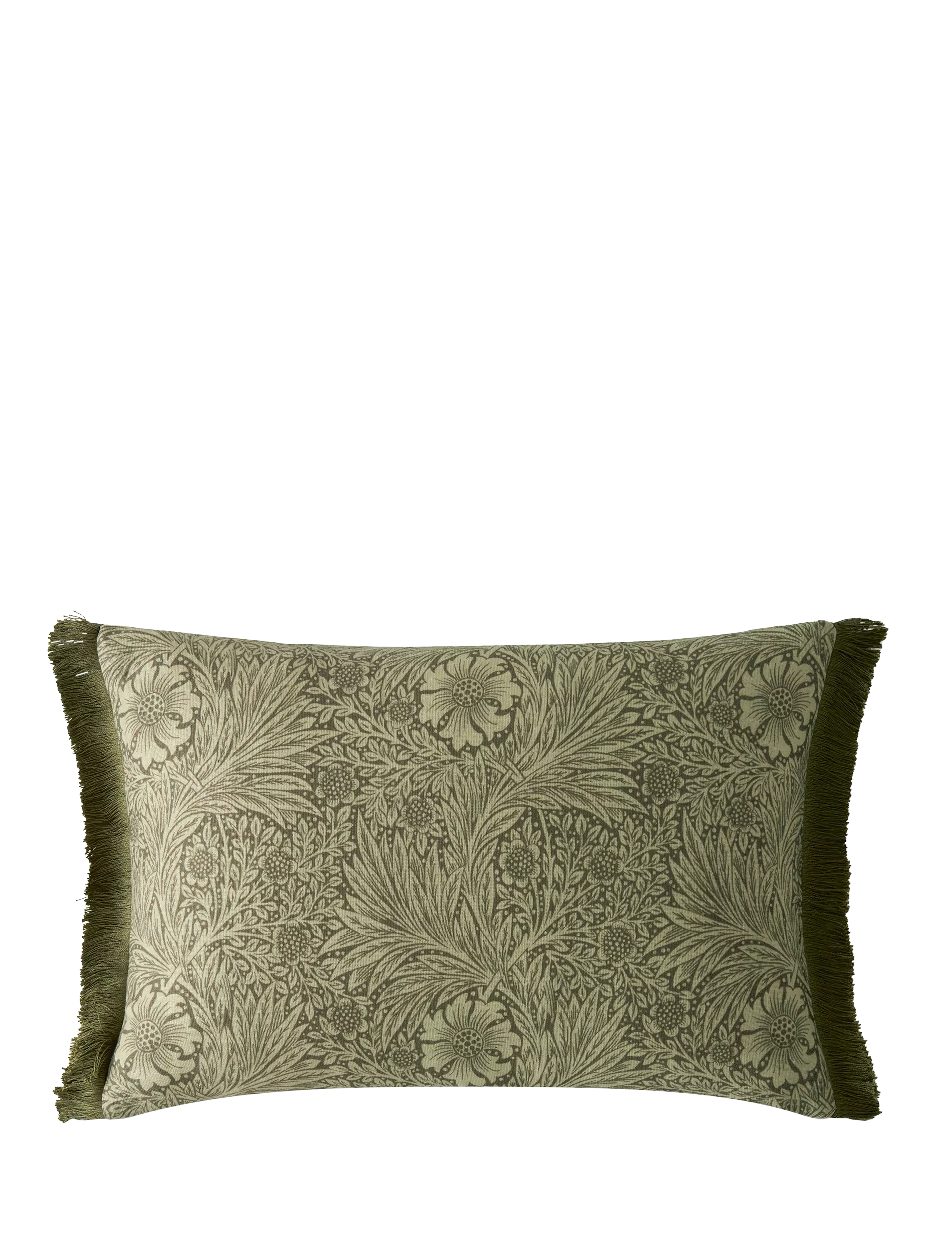 William Morris At Home marigold rectangular cushion olive, imported from the UK