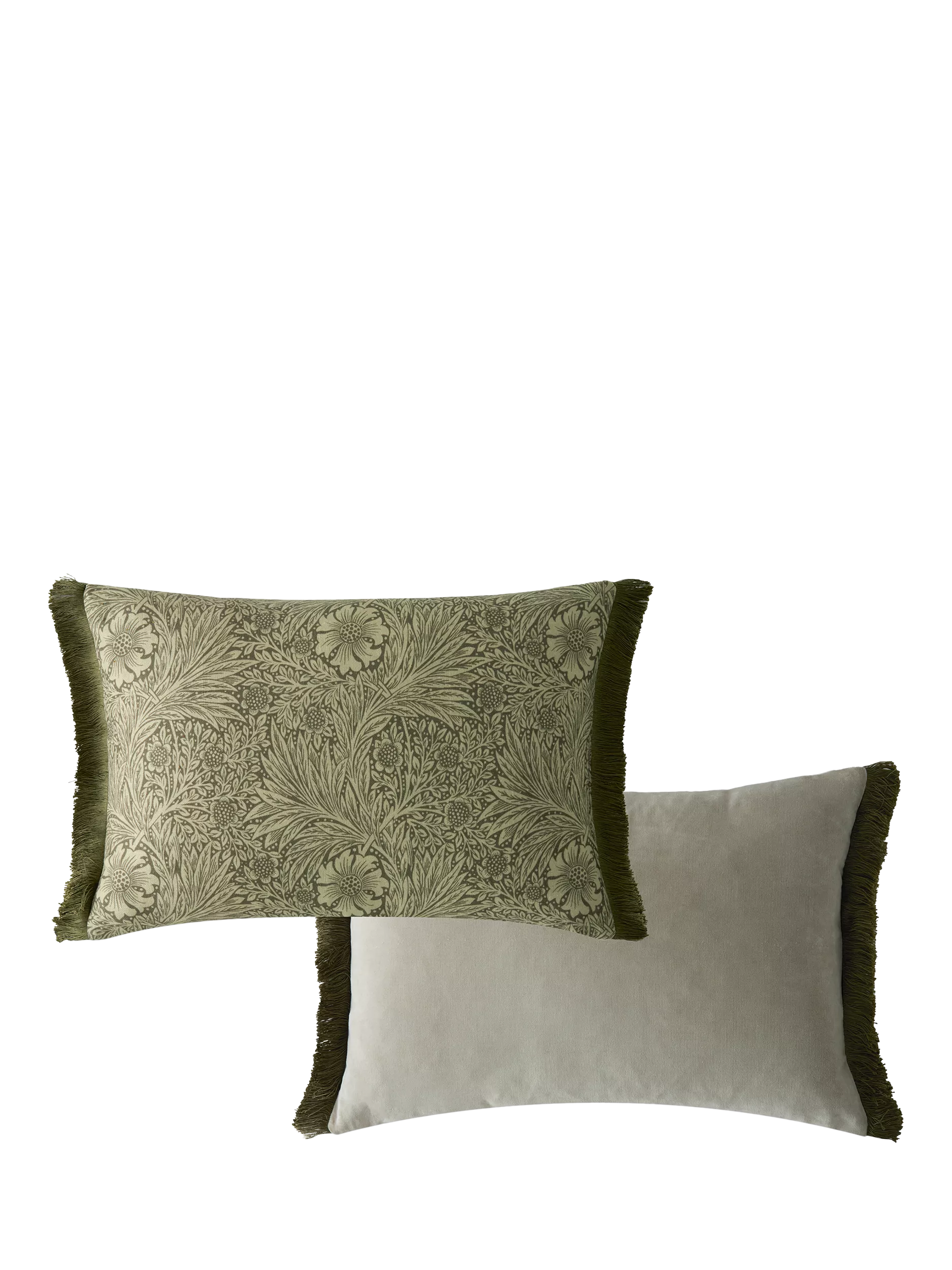 William Morris At Home marigold rectangular cushion olive, imported from the UK