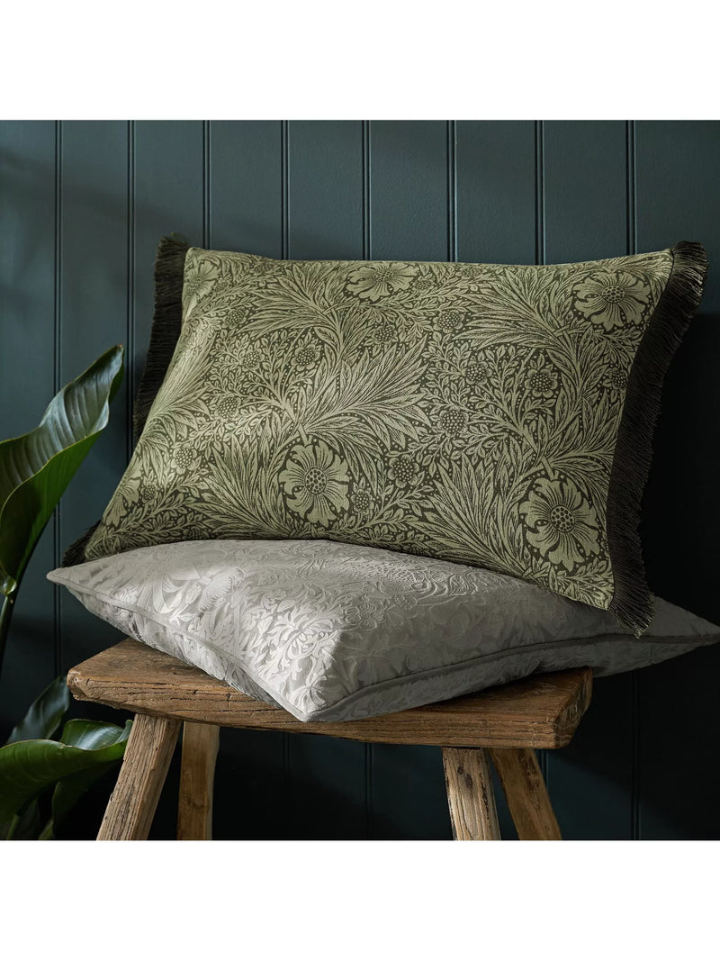 William Morris At Home marigold rectangular cushion olive, imported from the UK