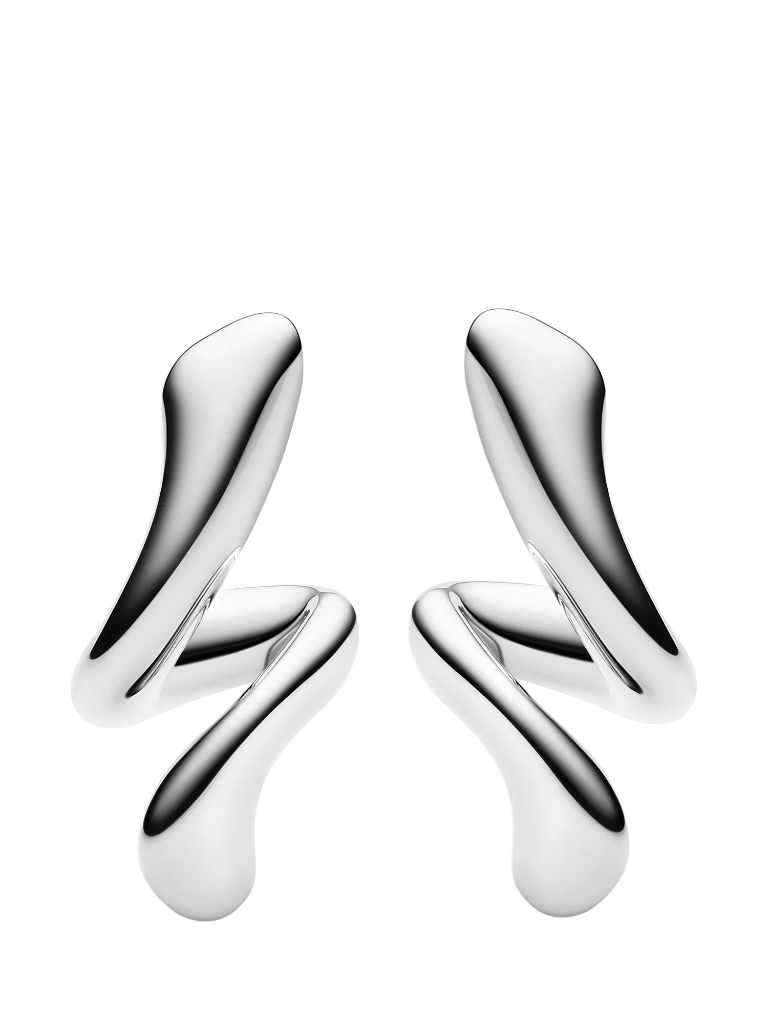 Maria Black Coil Curl Swirl Stud Earrings