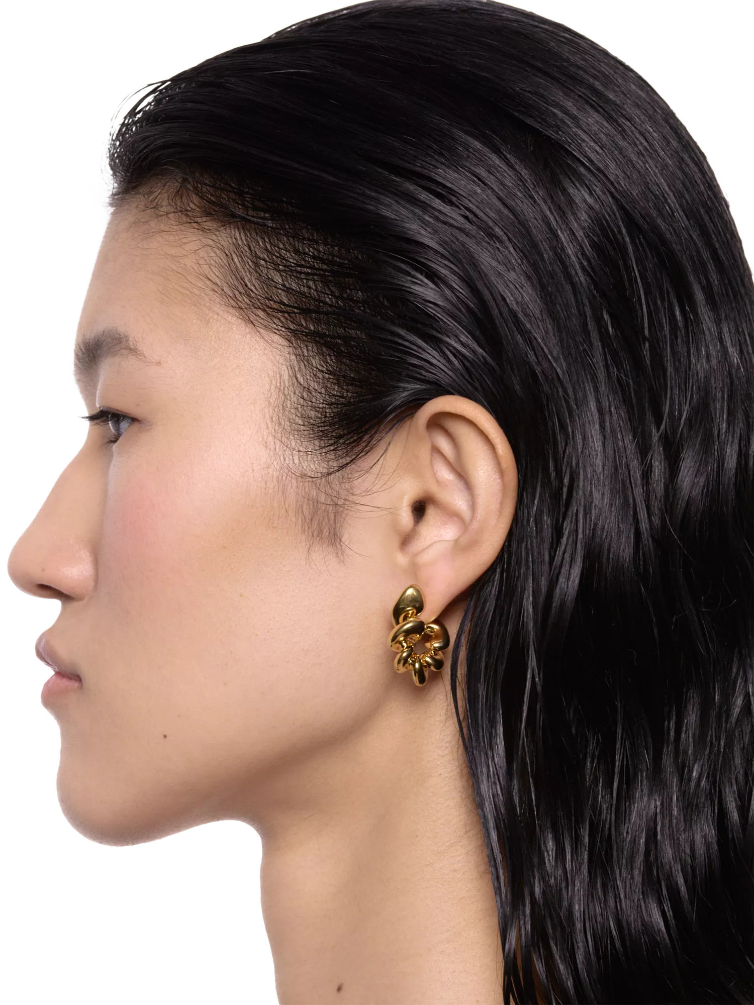 Maria Black gold-plated recycled silver coil hoop earrings, imported from the UK