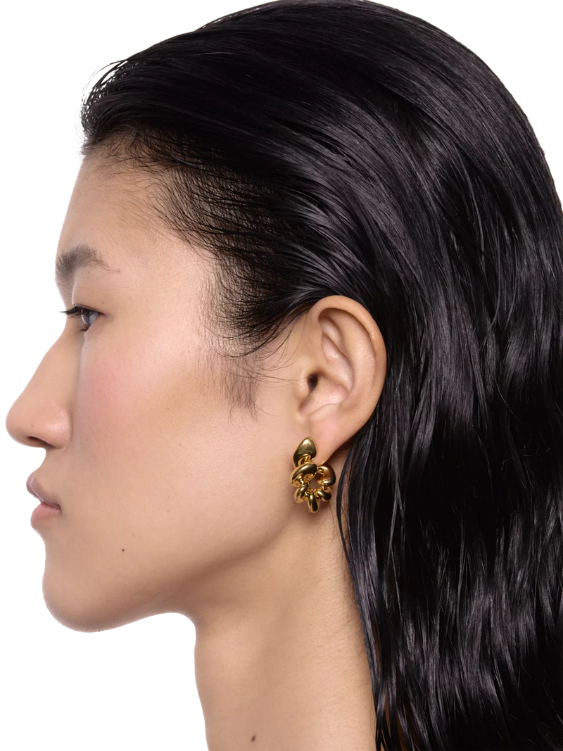 Maria Black gold-plated recycled silver coil hoop earrings, imported from the UK