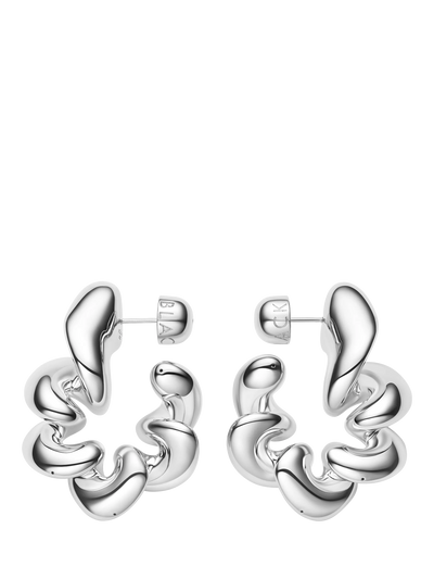 John Lewis Maria Black Large Coil Hoops Earrings Silver- Buy online at McGrocer