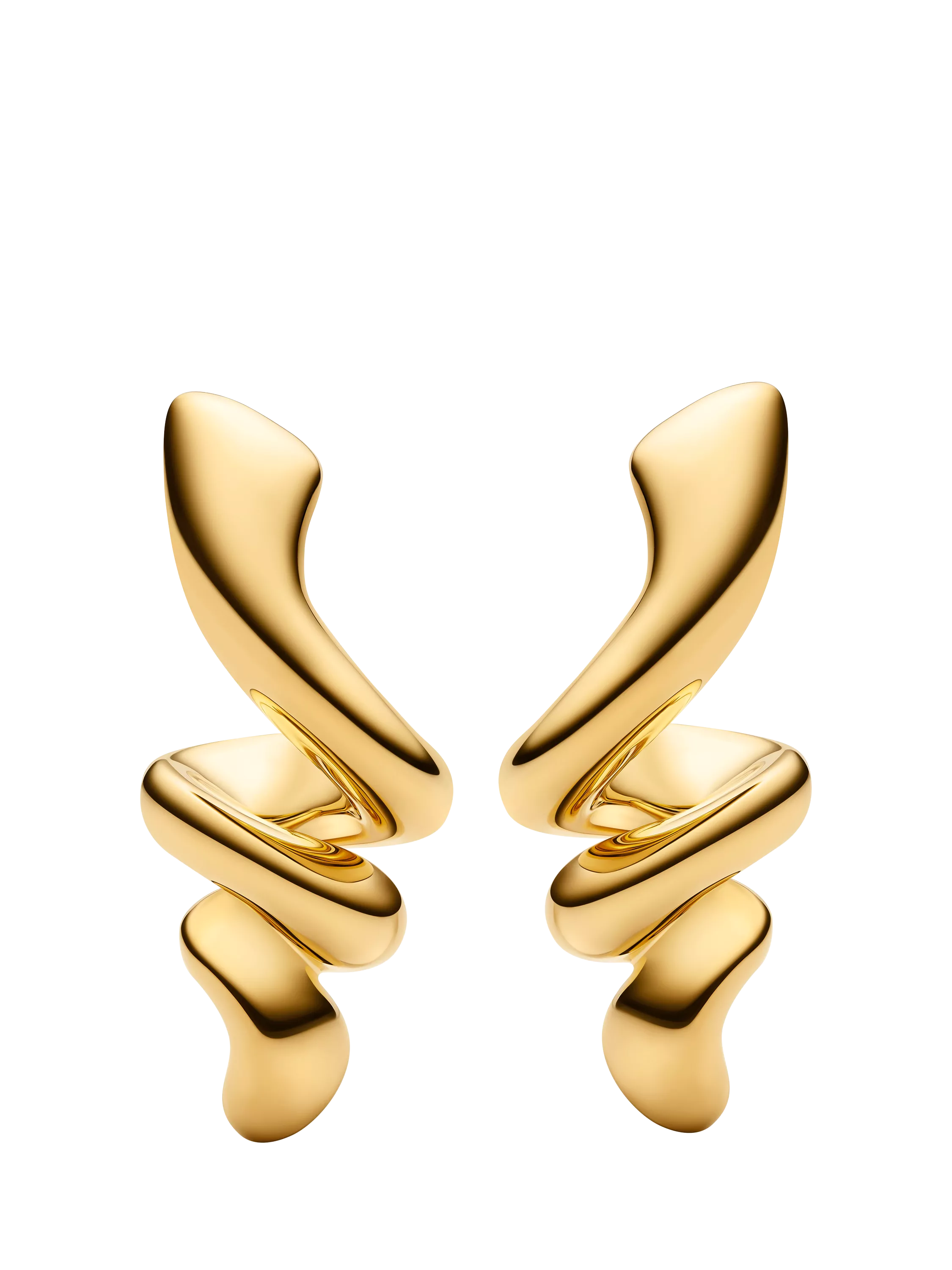 Maria Black coil swirl earrings gold plated, imported from the UK
