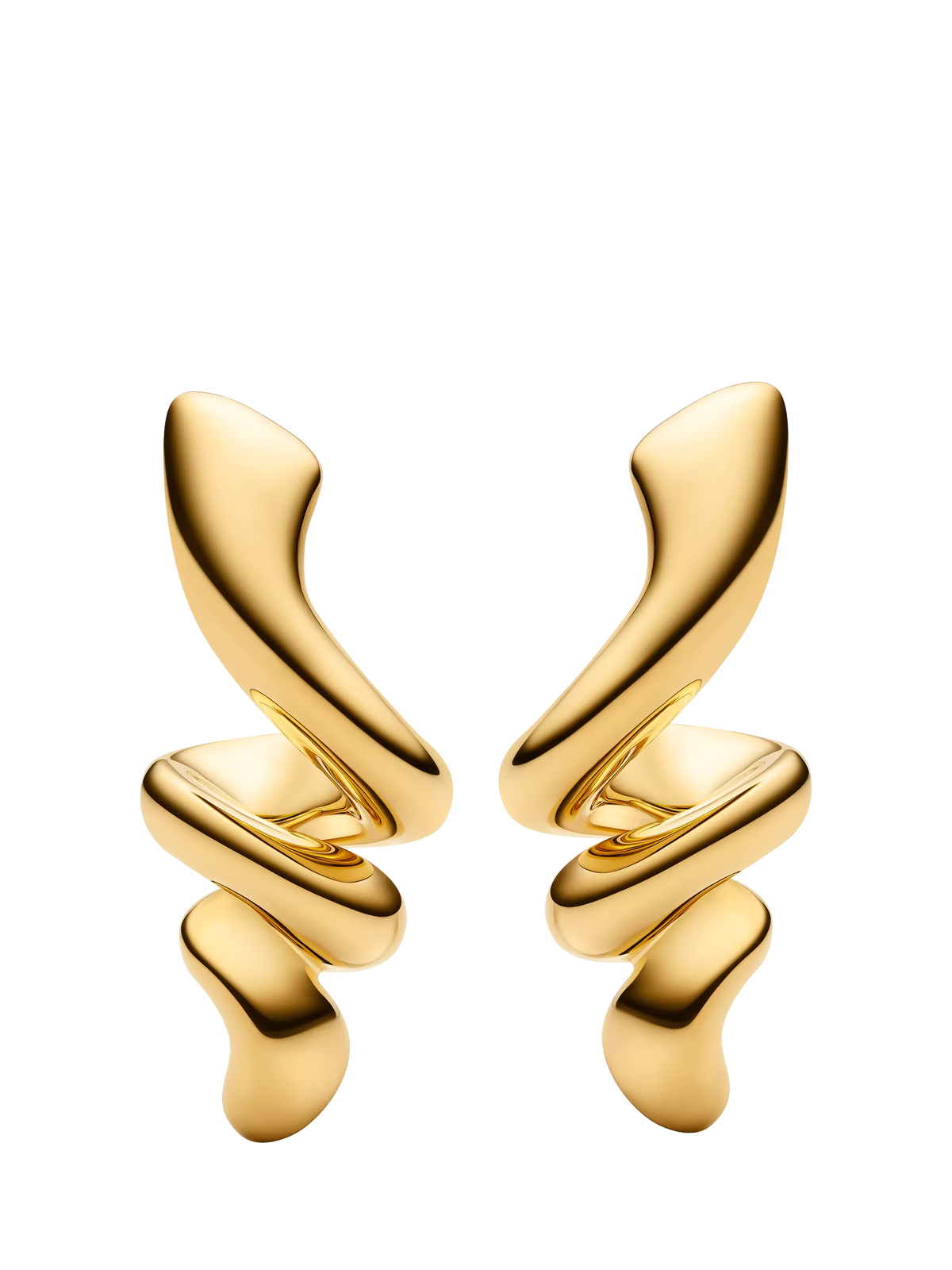 Maria Black coil swirl earrings gold plated, imported from the UK