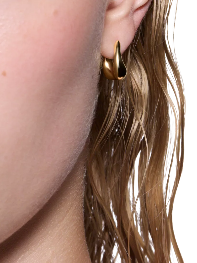 Maria Black gold huggie hoop earrings 1.5cm, UK version