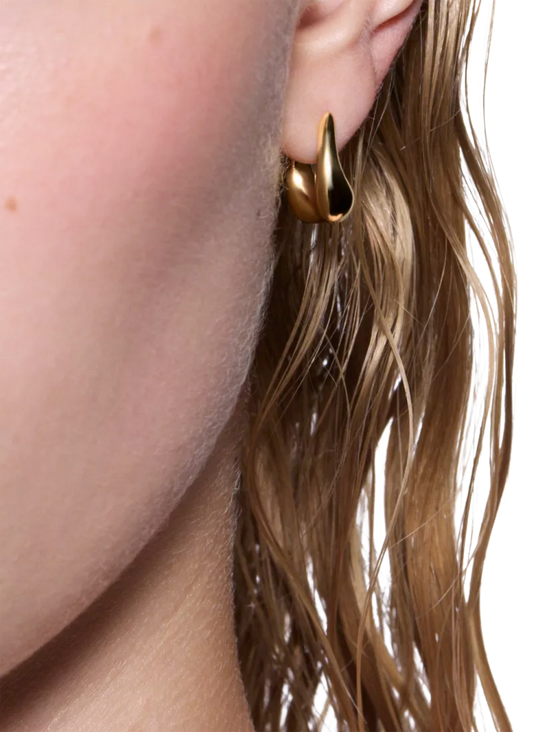 Maria Black gold huggie hoop earrings 1.5cm, UK version
