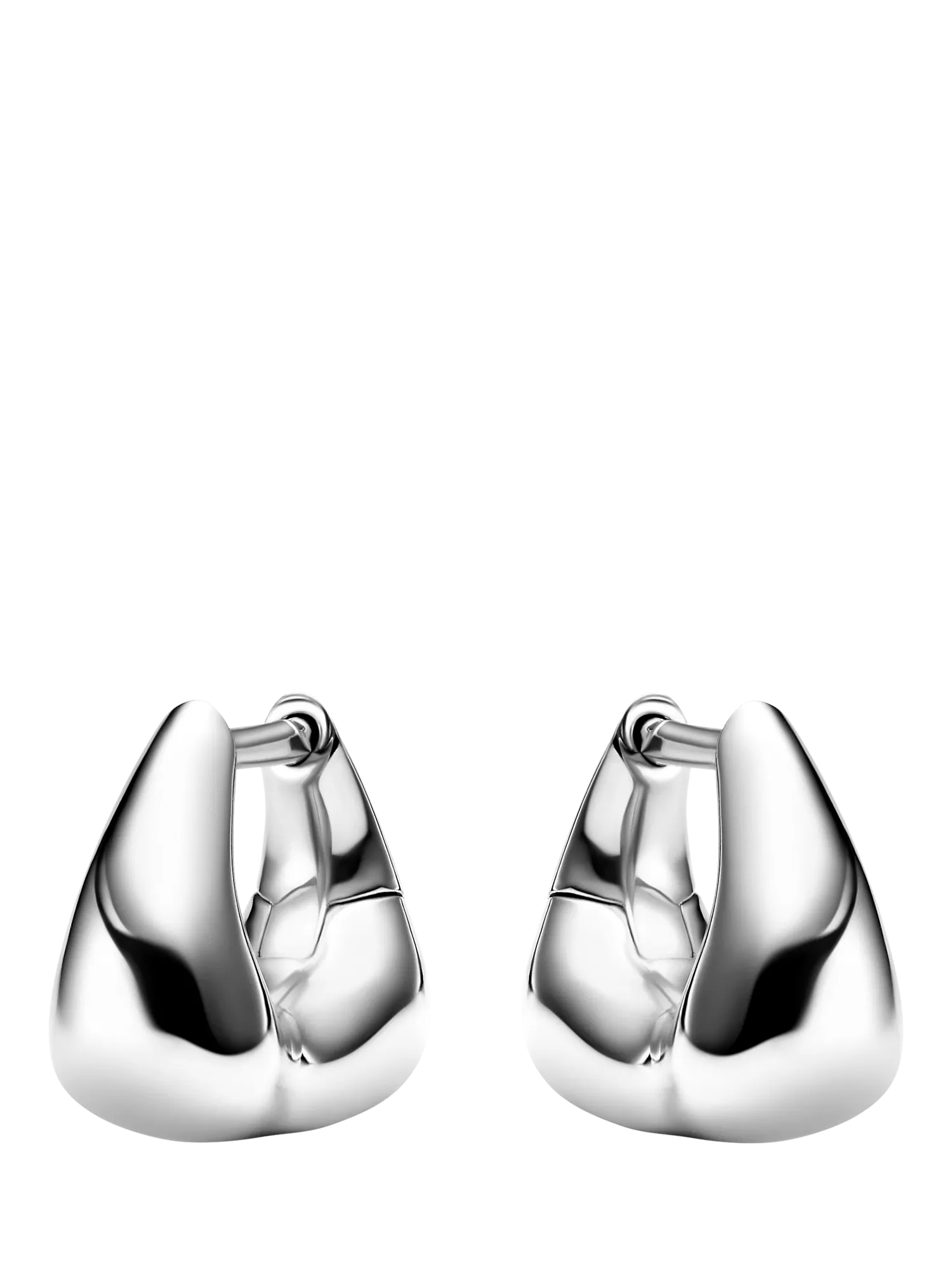 Maria Black satchel huggie earrings silver - British product