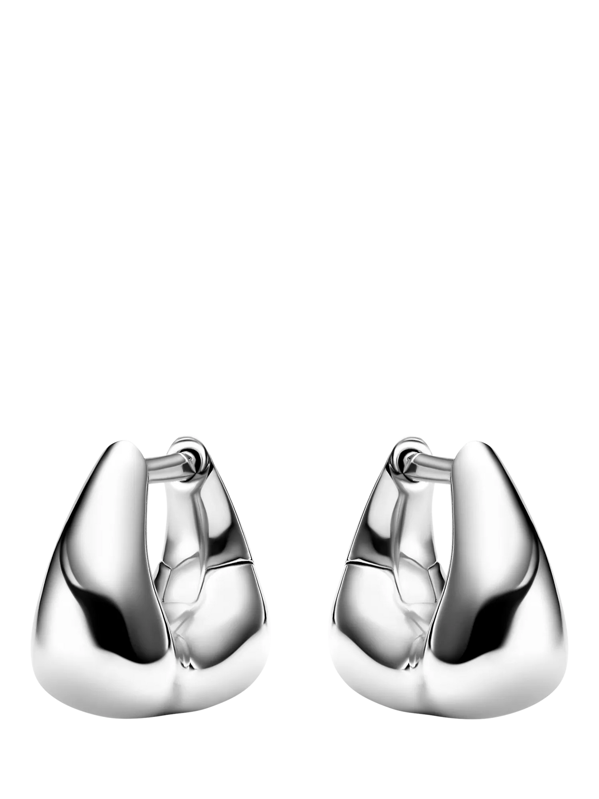 Maria Black satchel huggie earrings silver - British product