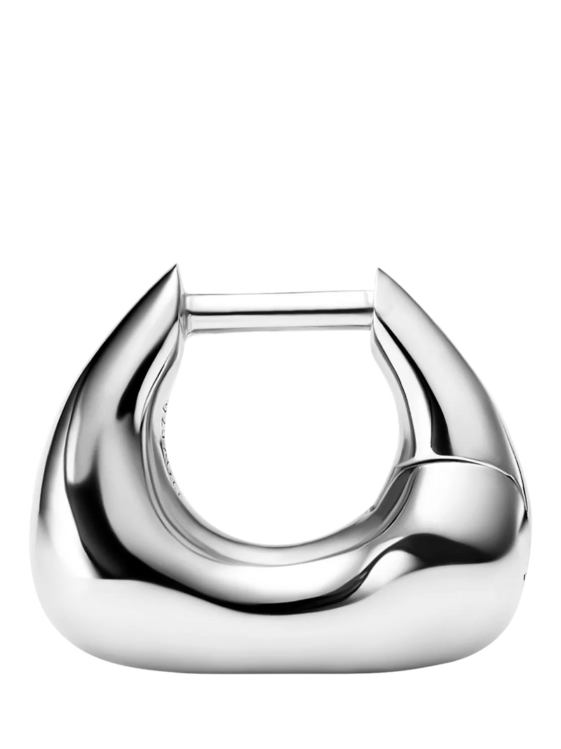 Maria Black satchel huggie earrings silver - British product