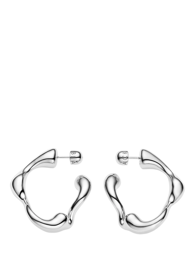 John Lewis Maria Black Splash Swirl Hoop Earrings Silver- Buy online at McGrocer
