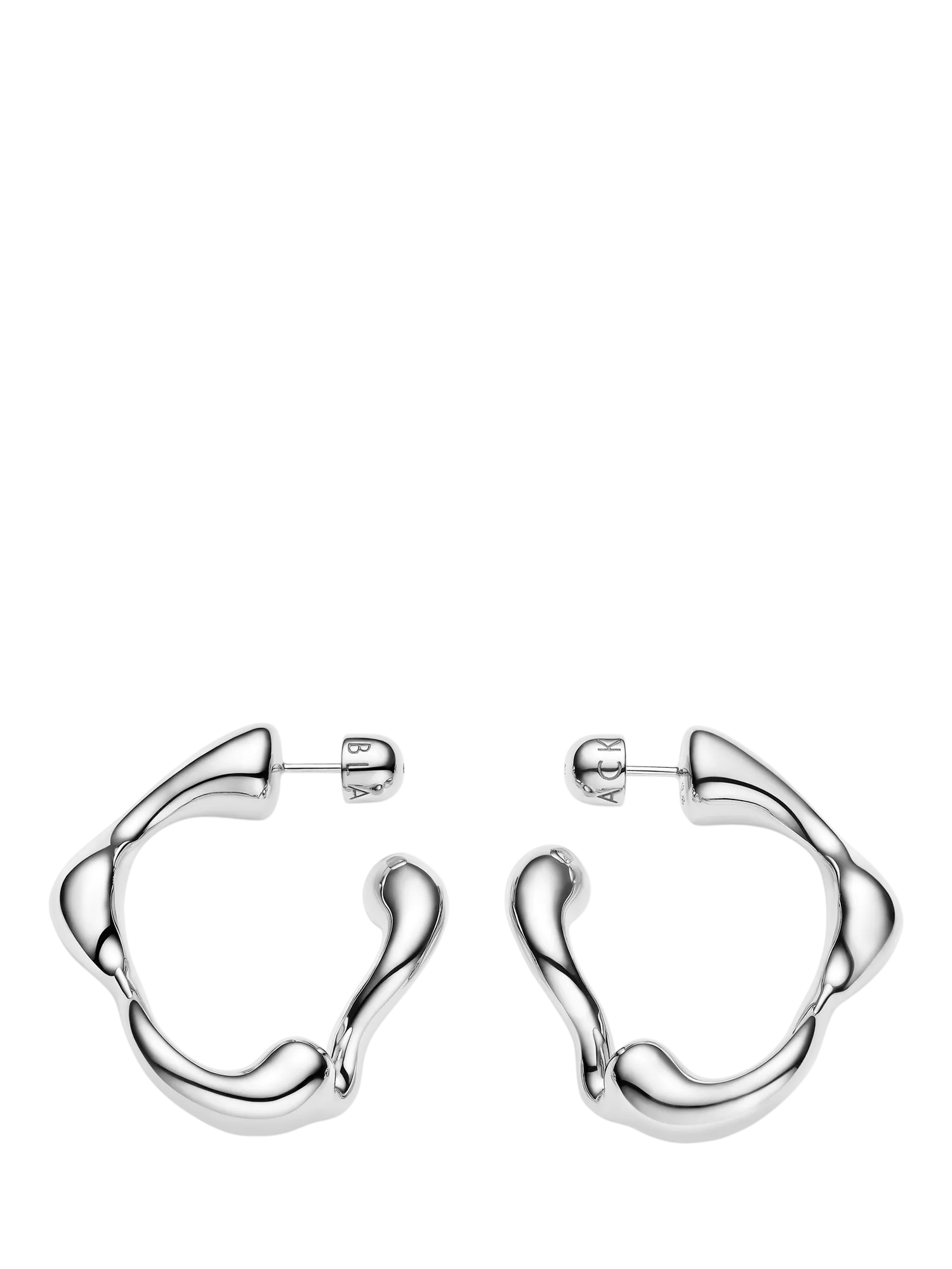 Maria Black hoop earrings in rhodium-plated recycled sterling silver, UK version