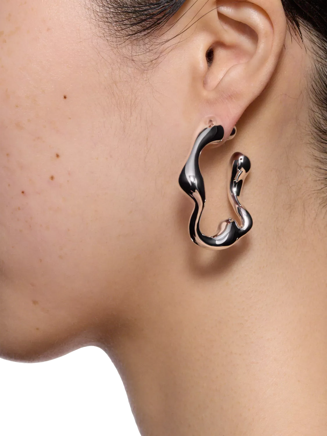 Maria Black hoop earrings in rhodium-plated recycled sterling silver, UK version