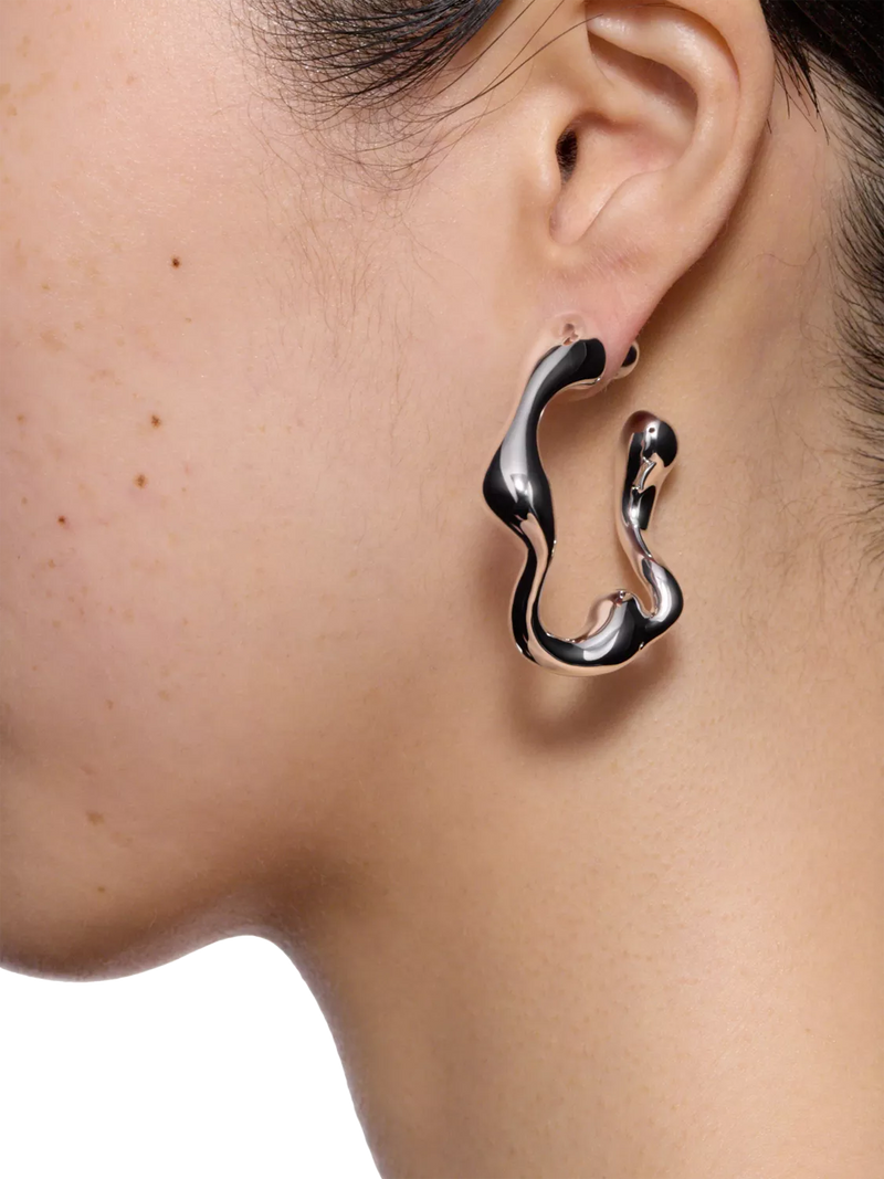 Maria Black hoop earrings in rhodium-plated recycled sterling silver, UK version