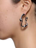 Maria Black hoop earrings in rhodium-plated recycled sterling silver, UK version