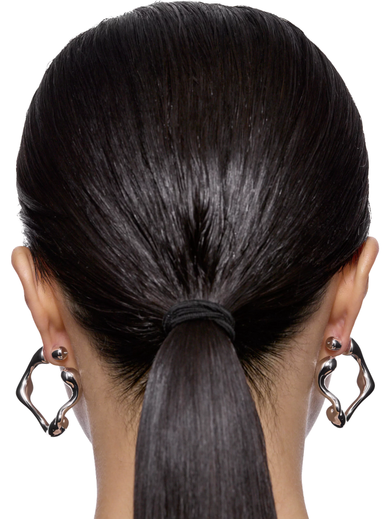Maria Black hoop earrings in rhodium-plated recycled sterling silver, UK version