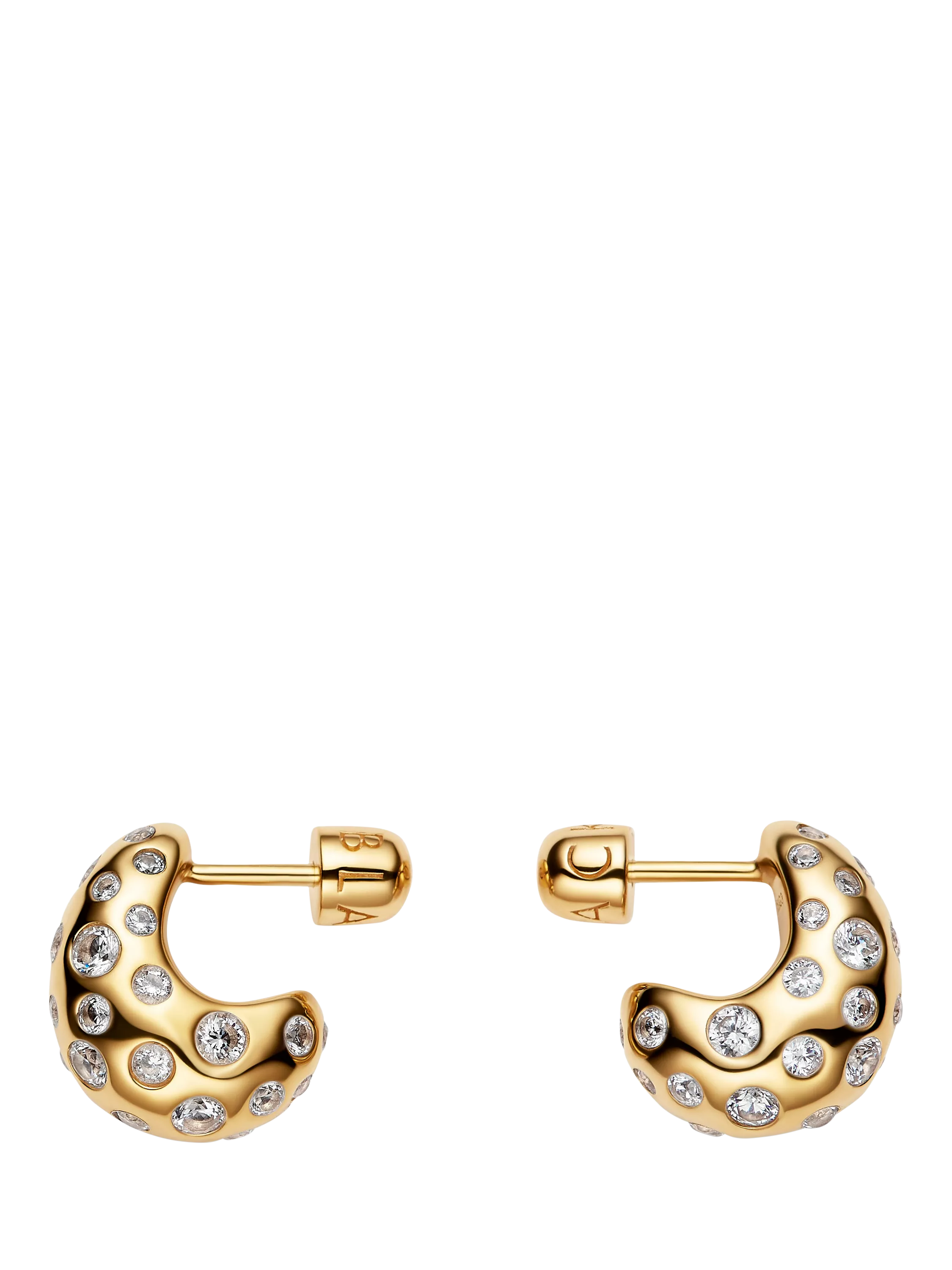 Maria Black gold ovate popcorn earrings - UK version