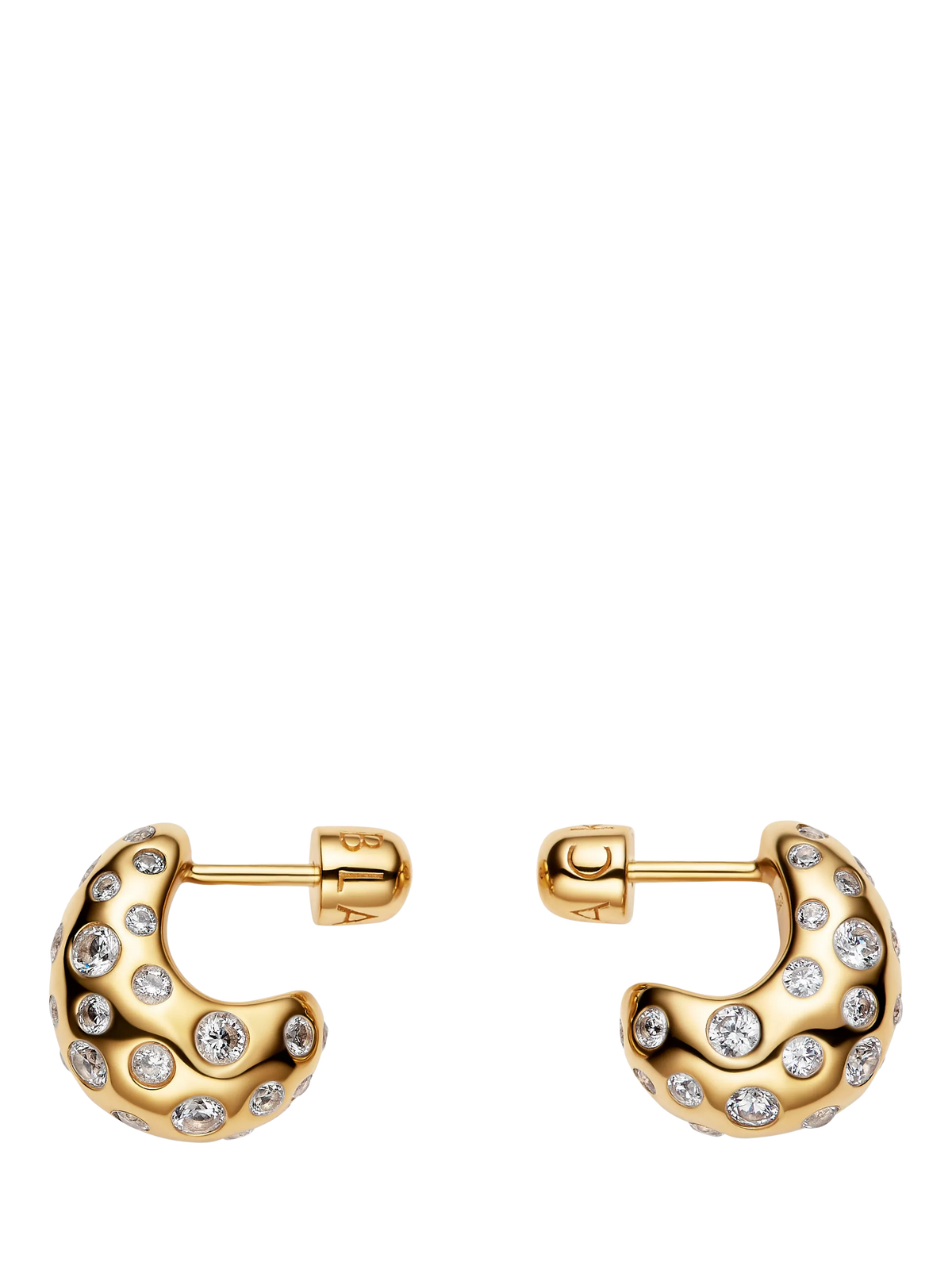 Maria Black gold ovate popcorn earrings - UK version
