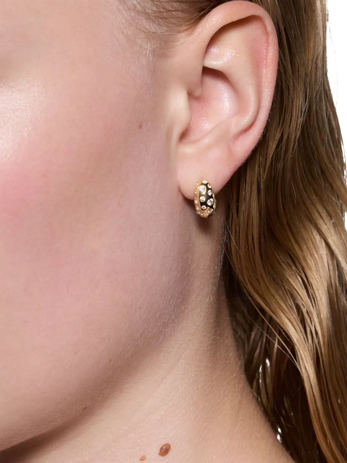 Maria Black gold ovate popcorn earrings - UK version