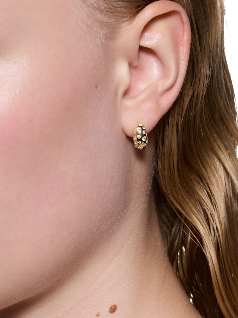 Maria Black gold ovate popcorn earrings - UK version