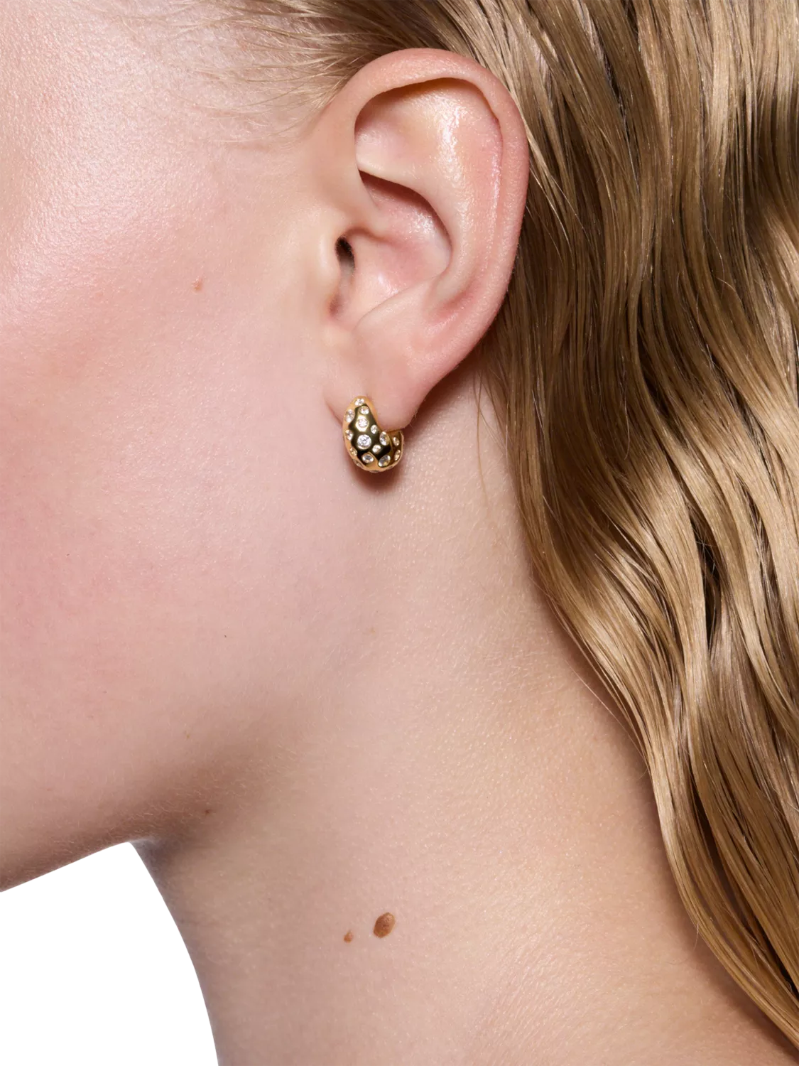Maria Black gold ovate popcorn earrings - UK version