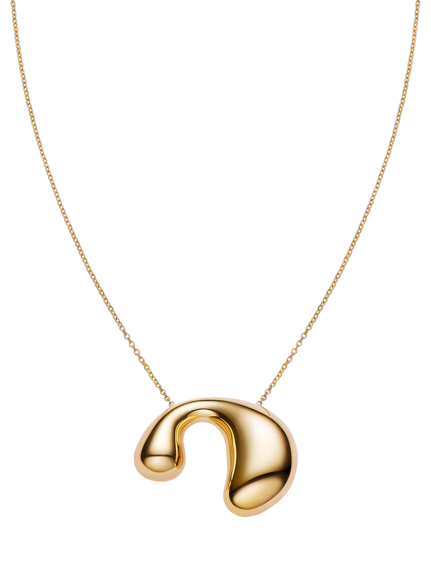 Maria Black biomorphic pendant necklace gold plated 18 carat, imported from the UK