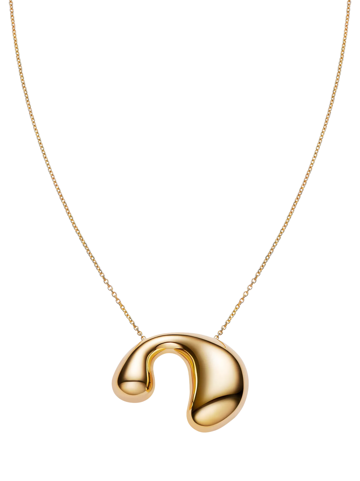 Maria Black biomorphic pendant necklace gold plated 18 carat, imported from the UK