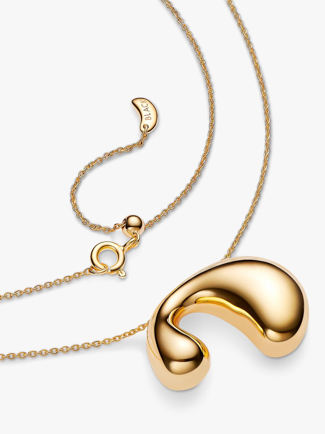 Maria Black biomorphic pendant necklace gold plated 18 carat, imported from the UK