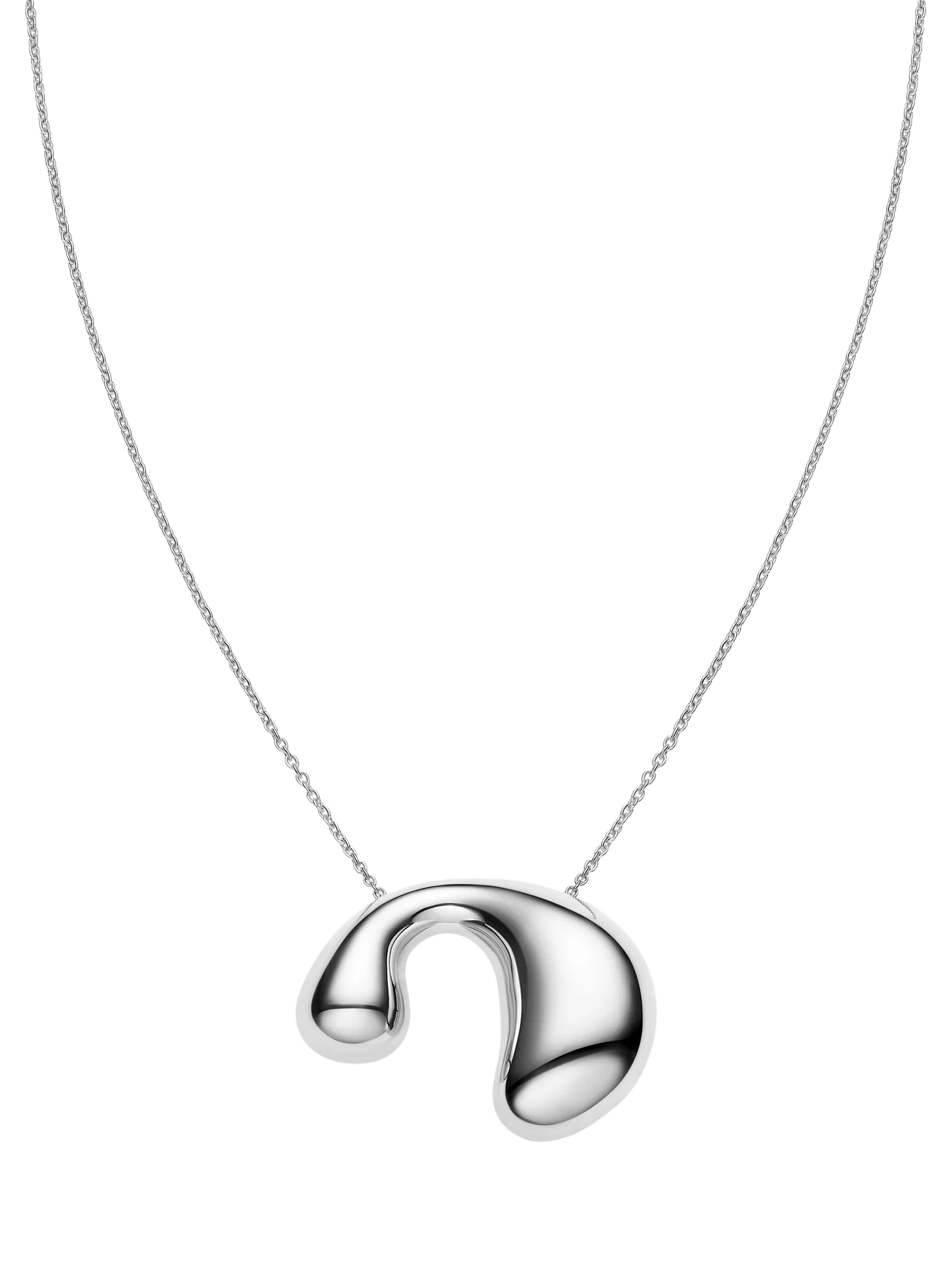 Maria Black Biomorphic Pendant Necklace Gold Plated Recycled Sterling Silver 48cm