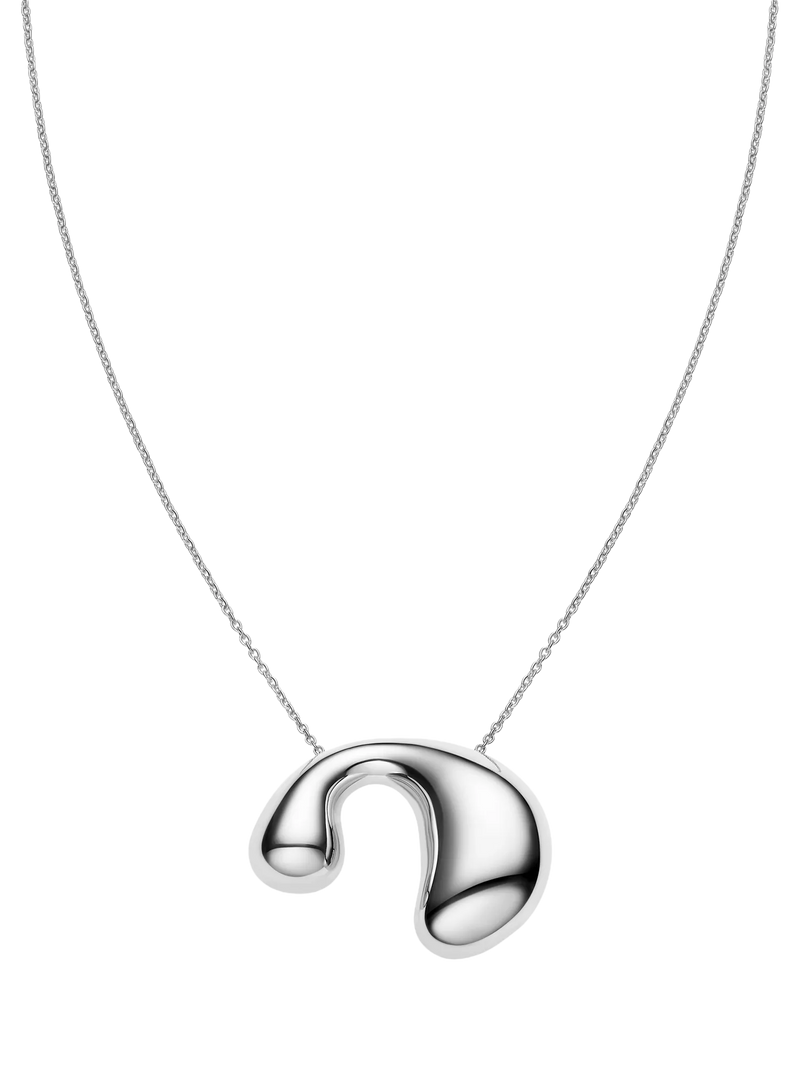 Maria Black Biomorphic Pendant Necklace Gold Plated Recycled Sterling Silver 48cm
