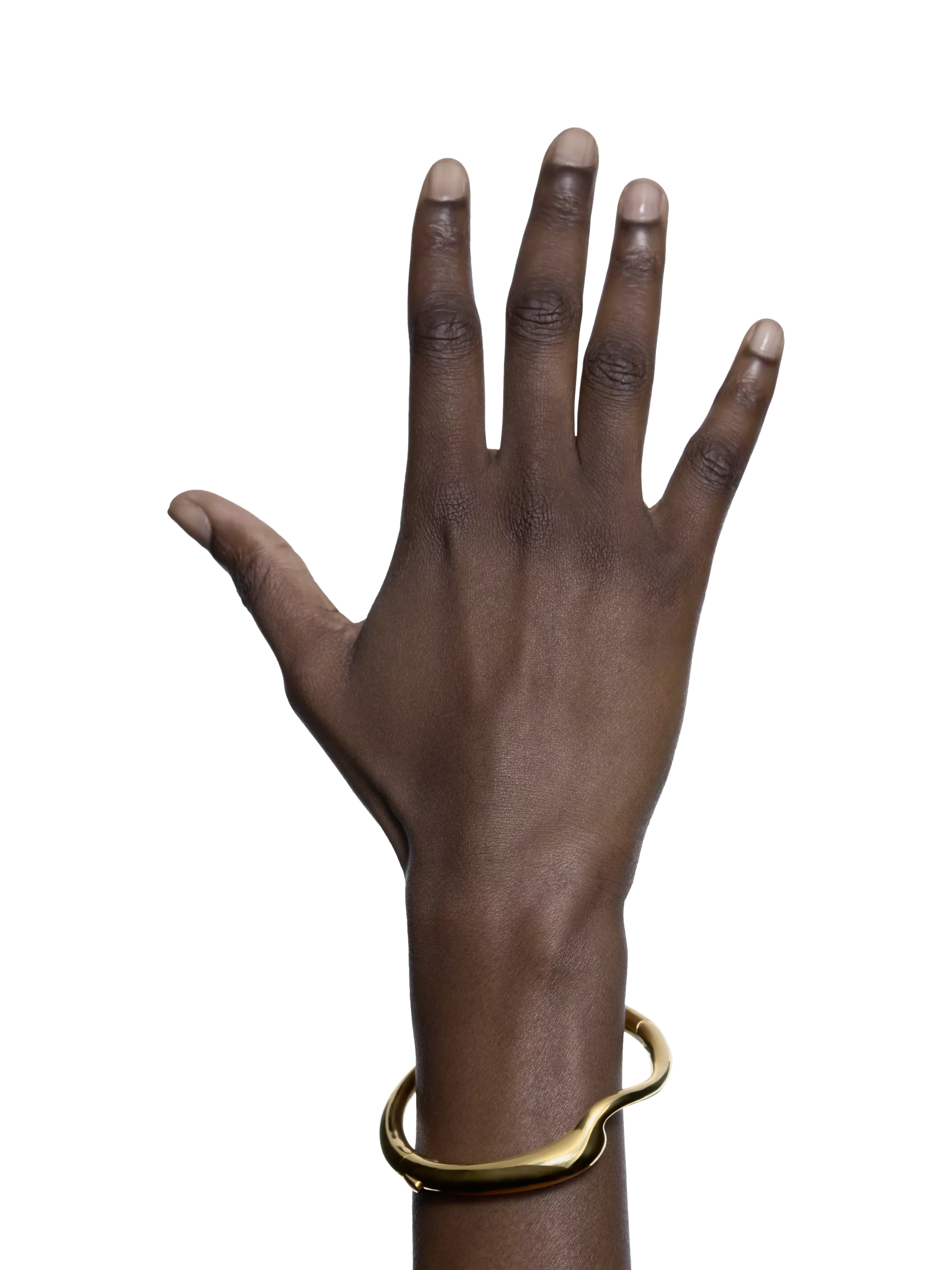 Maria Black gold curved splash bangle (British brand)