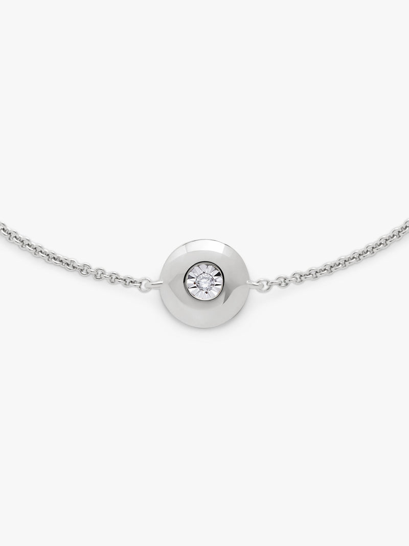 Monica Vinader birthstone bracelet with lab-grown diamond, imported from the UK