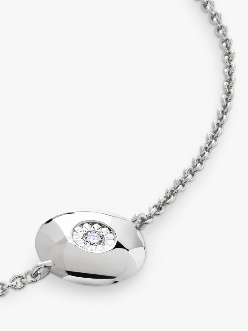 Monica Vinader birthstone bracelet with lab-grown diamond, imported from the UK