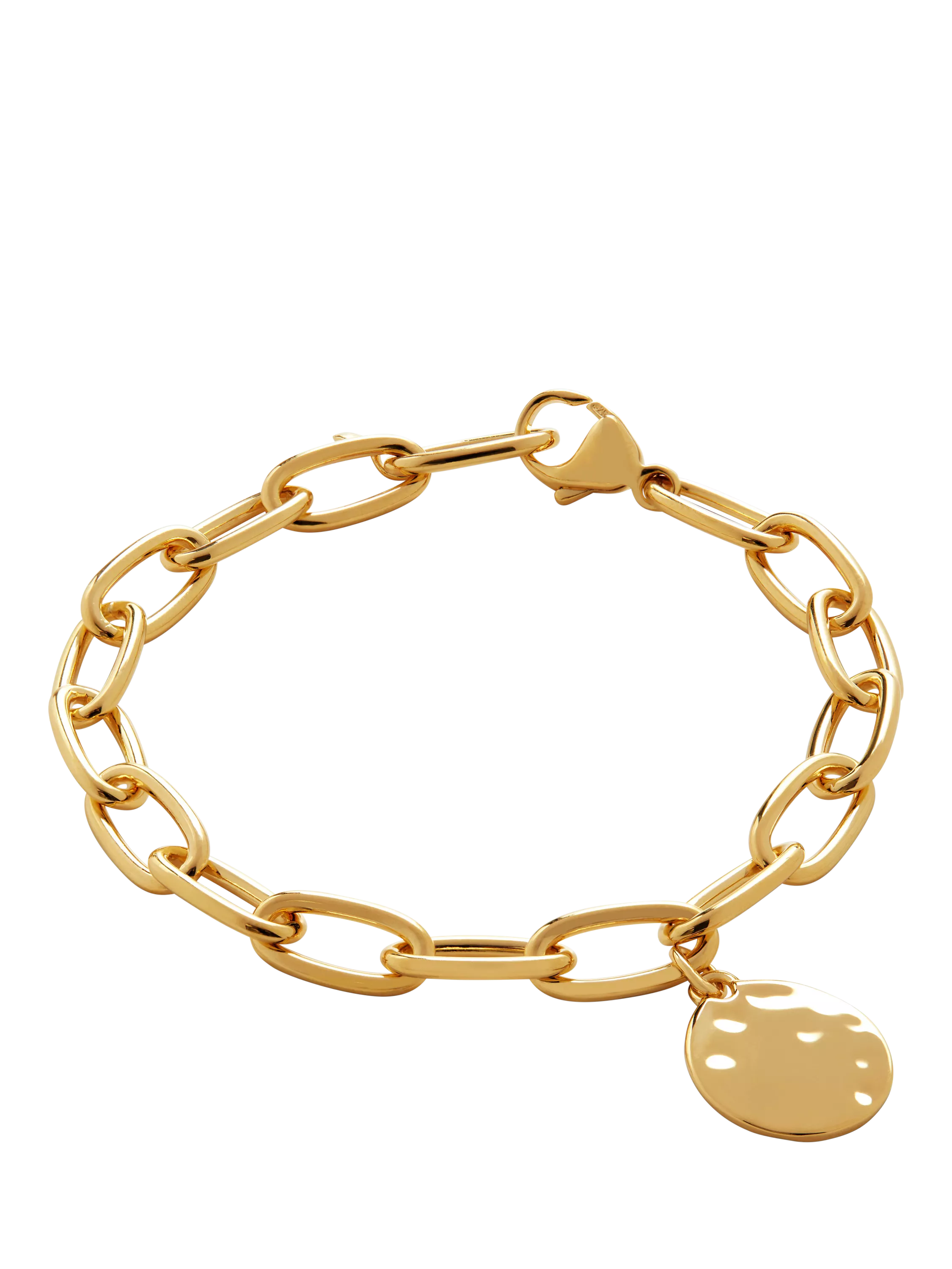 Monica Vinader gold bracelet Havana open link charm, UK version