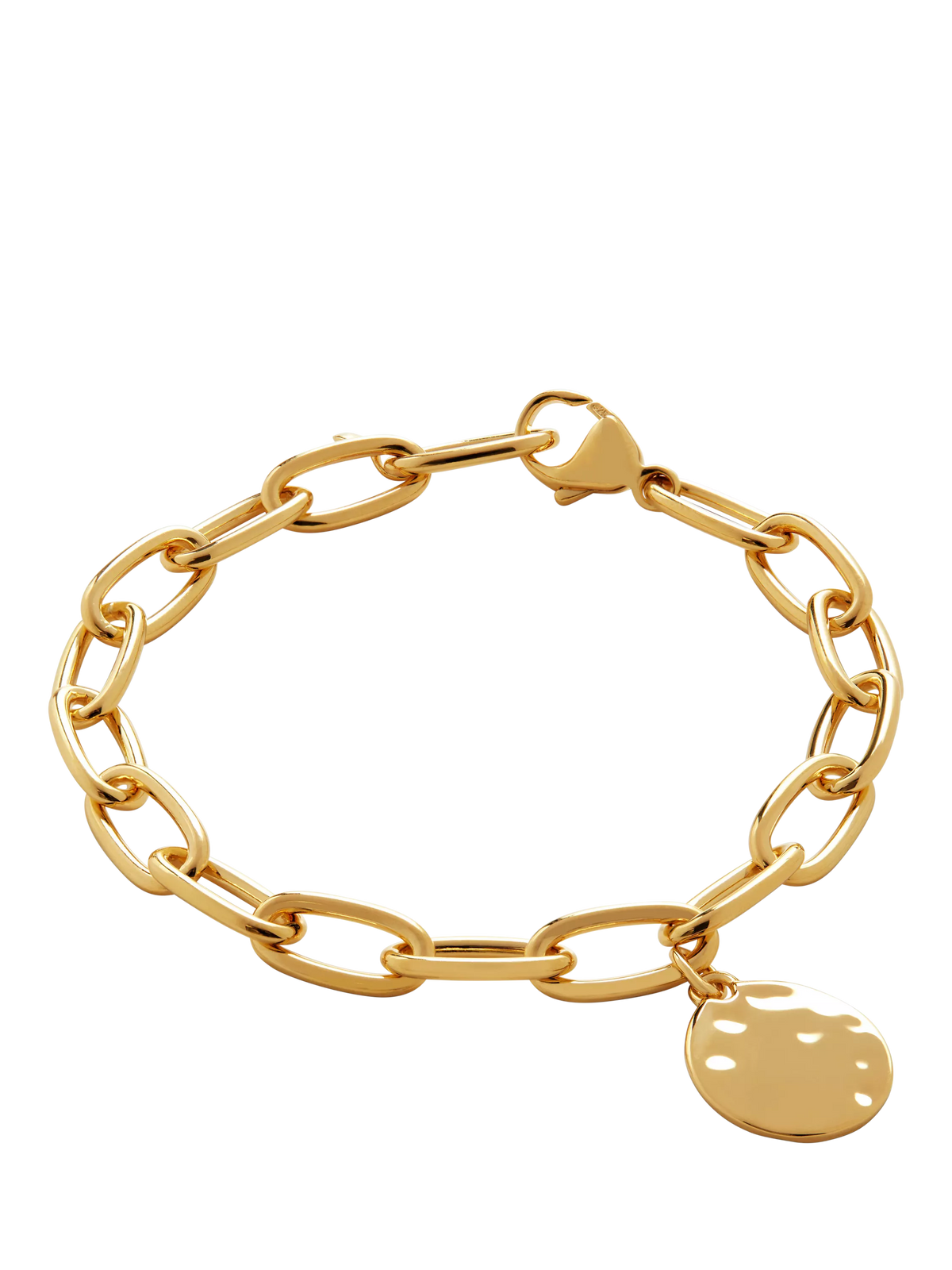 Monica Vinader gold bracelet Havana open link charm, UK version